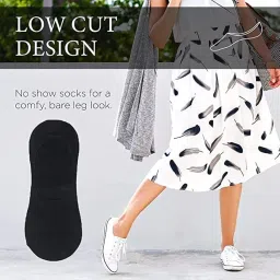 smart villa traders Unisex Ankle Socks No Show Socks, Loafer Sneakers Low Cut Cotton Blue,Black, Grey, Dark Grey Socks With Non Slip Grips image 5
