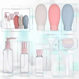 sendria 11 Pcs Travel Bottle Kit for Toiletries, Leak Proof Travel Size Bottles, Travel Containers with Bag Refillable, Silicone Squeeze Bottle, Bottles Set for Lotion Shampoo Conditioner Liquid, BPA Free image 1