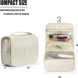 Travel Makeup Cosmetic Organizer Pouch Bag with Handle, Large Capacity Translucent Waterproof Travel Storage image 4