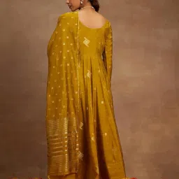 libas Women's Chanderi Silk Woven Design Regular Kurta Sets image 2