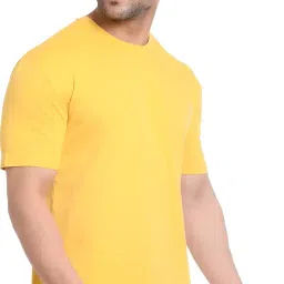 BZ-StyCon Solid Men Round Neck Yellow T-Shirt () B_YLW_XL image 2