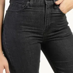 levi's Women's High Rise Ribcage Slim Straight Fit Black Jeans image 3