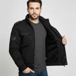 l'monte Men's Imported Cotton Cargo Winter Jacket – Fleece Lining, Windproof Design, and Stylish Casual Outerwear image 3