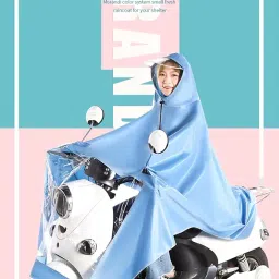 augen Waterproof Bike Raincoat Poncho – Hooded Rainsuit for Cycling, Motorcycling, and Scooter Riding image 3