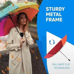 warzix Automatic Open Close Portable Travel Umbrella, Big size Umbrella for men, Umbrella for girls, Umbrellas for rain, Windproof Large Umberalla for Man & Women image 5