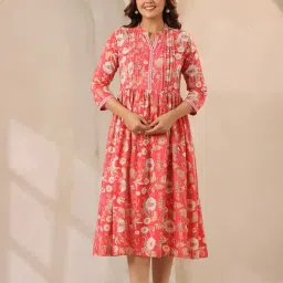 neemiya Ethnic Floral Printed Fit and Flare Ethnic Dresses image 1