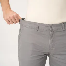 the pant project Luxury Cotton Blend Chinos Shorts for Men | Stylish Regular Fit Casual Solid Shorts with Pockets (Classic Grey,46) image 2