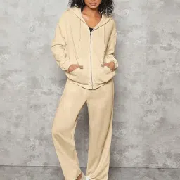 sfclick Women's Polycotton Fleece Plain Hooded Neck Full Zipper Winter Jacket Sweatshirts Casual Hoodie with Kangaroo Pocket image 5