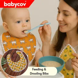 Cotton Baby Bib | Soft & Washable Feeding Bib for Infants | New Cute Print | Reusable Absorbent Bib for 0-2 Years image 3