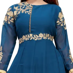 julee Women's Georgette Embroidered Semi-Stitched Gown-Saransh image 4