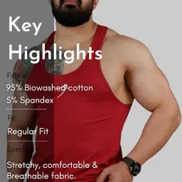 fuaark Men Gym Tank Tops Sleeveless Sport Vest image 5