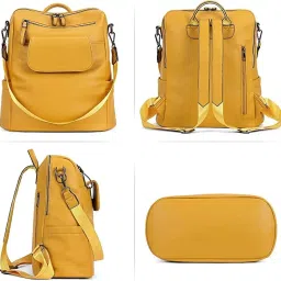 proarch Women's PU Leather Stylish and Trending Backpack for College Office Travel Anti Theft Backpack Purse for Women and Girls with Sling Belt| Casual image 5