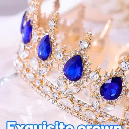 buildcon Tiara for Women Wedding, Crown for Women Queen, Pageant Crown for Women Queen, Birthday Gift, Cosplay image 2