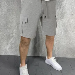 Q - RIOUS Mens Casual Sweat Cargo Cotton Shorts Drawstring Elastic Waist Athletic Workout Gym Jogger Shorts with 5 Pockets image 1