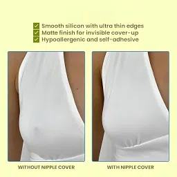 click charm 2 Pair Nipple Covers Reusable Comfortable Invisible Adhesive Silicone Pasties for Women Brown image 5