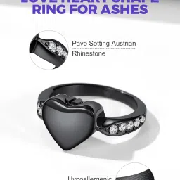 richsteel Stainless Steel Heart/Claddagh Cremation Urn Ring for Ashes for Women Waterproof Locket Rings Memorial Jewelry(with Gift Box) image 3