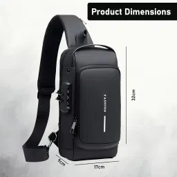 nisun Sling Bag for Men Stylish Crossbody Backpack for Men & Women, Anti-Theft Chest Bag with USB Charging Port, Messenger Bags, Casual Shoulder Bag image 1