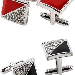 lyla 5xLuxury Men Cufflinks Rhinestone French Square Jewelry Suit Accessories Black image 3