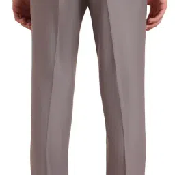 metal Men's Slim Fit Solid Formal Trouser, Pista Grey Terry Rayon Fabric, Sleek Design for Office or Casual Wear image 2
