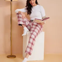 zerokaata Pack of 2 Striped Winter Pajama for Women Warm | Soft Assorted Fleece Pajama for Winter for Women image 5