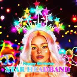 earent Light Up Happy Birthday Headband Glow Star Headpiece Costume Hair Accessories for Women image 3