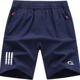 cblue Men's Outdoor Quick Dry Lightweight Sports Shorts with 2 Zipper Pockets, Breathable Hiking Running Gym Workout Athletic Shorts Combo of 2 image 1