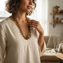 Sowgi Handcrafted Natural Sandalwood Mala | 108+1 Beads 15 Inch Original Chandan Jaap Mala for Meditation, Pooja, Chanting & Spiritual Jewelry | Fragrant Prayer Beads for Men & Women set of 1 image 3