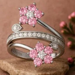 zarkan 925 Hallmark Silver Shining Flower Ring image 2