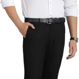 jadeblue Men's Super Slim Fit Solid Formal Trouser, Khaki Blended Fabric, Comfortable & Stylish Dress Pants for Office or Casual Wear image 4