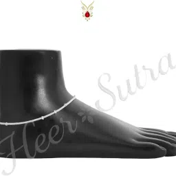 heer sutra Stainless Steel Flat Snake Design Anklet for Girls & Women image 2