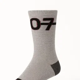 Athletic Ankle Socks, Pack of 6, Grey and Navy Blue, Skull Pattern image 3