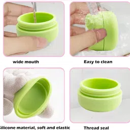 aeenioy Travel Bottles, 3-Pack 25ml Silicone Cream Jars for Toiletries, Leakproof Travel Containers for Face Cream and Shampoo, Travel Size Toiletries Accessories for Business Trip and Outdoor image 2