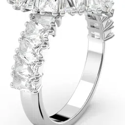 swarovski Matrix Cocktail Ring Mixed Cut Heart White Rhodium Finish image 1