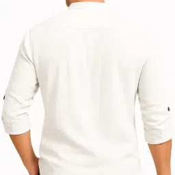 deelmo Men's Cotton Blend Solid Regular Fit Full Sleeve Short Kurta | Men's Trendy Short Kurta image 5