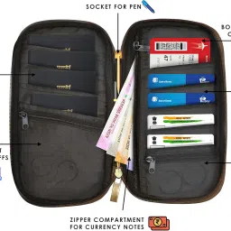 harshti Travel Document Organizer with RFID, Family Passport Holder, Wallet for Women & Men, Portable & Waterproof Case for Cards, Boarding Pass, Money - Perfect for International Trips (Tan-2) image 1