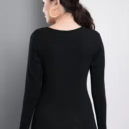 q - rious Women's Solid Full Sleeve Scoop Neck Top image 3