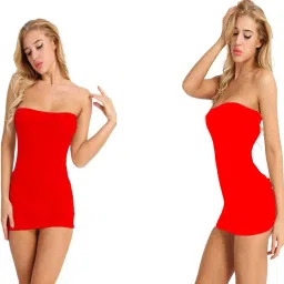 vaia Strapless Bodycon Mini Dress, Seamless Stretch Fabric, Black image 3