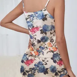 love maker Women’s Modal Night Suit Set | Sleeveless Spaghetti Top & Shorts Combo | Ultra-Soft & Stylish Printed Nightwear for Women & Girls image 1