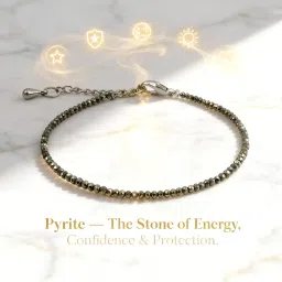 gratify Raw Pyrite Anklet – Stone of Money, Protection & Power | Genuine Pyrite Crystal Anklet for Women | Spiritual Jewellery & Gift for Luck, Confidence & Prosperity image 1