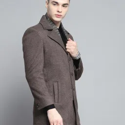 monte carlo Mens Solid Brown Notch Lapel Full Sleeve Coat_224066899-1-36 image 3