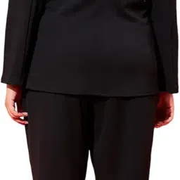 athena lifestyle Women and Girls Polyester Button Solid V-Neck Long Sleeves regular fit Coat and Trousers Co-Ords Set image 2