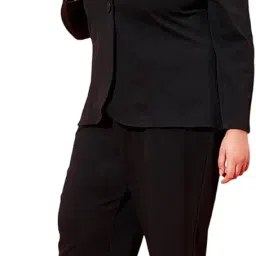 athena lifestyle Women and Girls Polyester Button Solid V-Neck Long Sleeves regular fit Coat and Trousers Co-Ords Set image 1