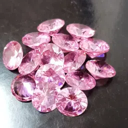 gemsonclick Created Pink Cubic Zircon at Wholesale Rate (Rs 7.5/Carat) Fine Quality Round Shape जरकन Loose Gemstone for Reselling Astrologers Jewellers Crystal Healing Astrological image 1