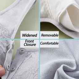 jalodari Women's Seamless Removable Padded Printed with Front 4 Button Open Nursing/Breastfeeding/Maternity Bra image 3