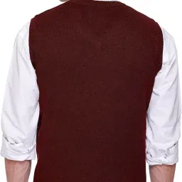 godfrey Woolen V Neck Sleeveless Half Sweater for Man Winter Pullover image 3