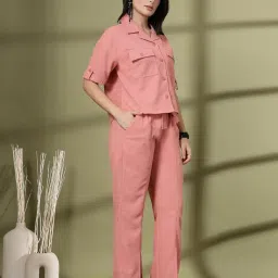 chkokko Casual Co ord Set For Women Stylish Summer Wear Cord Half Sleeves Polo Neck Track Suit Latest Coords Travelling Outfit Western Ladies Co ords image 5