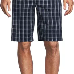 twist99 Mens Cotton Checkered Plus Size Shorts with Elastic image 2