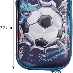 khodiyar enterprise Cute Pencil Case for Boys Large Capacity Hardtop Football Pencil Box with Compartment for Kids Cool School Supplies Organizer Bag image 1