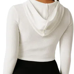 talitha fashion Women's Cropped Zip-Up Hoodie, Cotton Blend, Long Sleeve, Regular Fit, Casual Athletic Style t-Shirt image 1