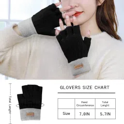 taciieua Fingerless Gloves for Women Warm - Winter Thermal Gloves Knitted Soft Half Fingers Mittens for Cold Weather Typing Working Driving image 4